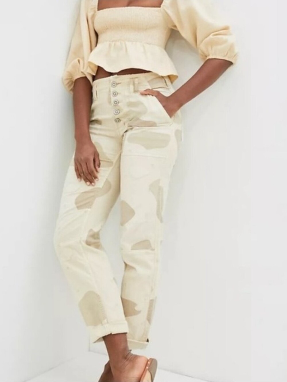 Anthropologie The Wanderer Tan Camo Utility Pants Sz 30
